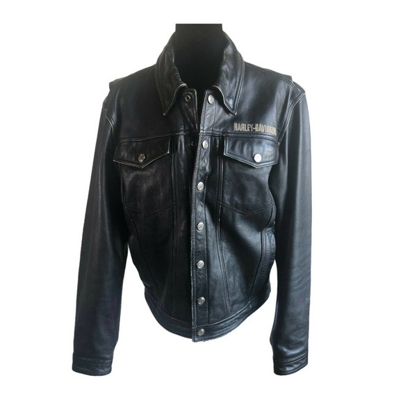 VTG Harley Davidson Leather Jacket Size Medium - Picture 2 of 12